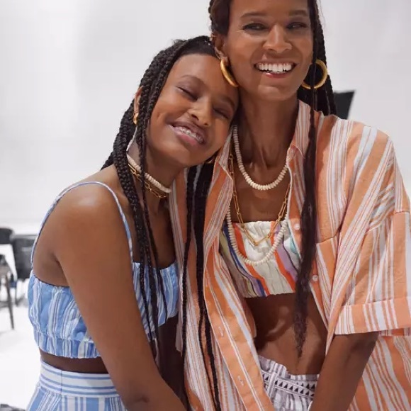 Lemlem x H&M Blue and white striped cropped tank - Picture 3 of 5